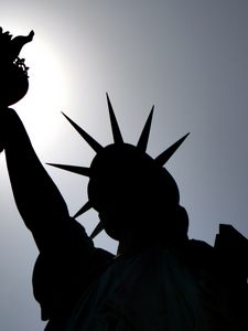 Preview wallpaper statue of liberty, new york, usa, shape, shadow