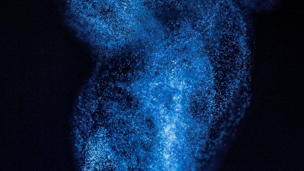 Wallpaper steam, particles, blue, dark