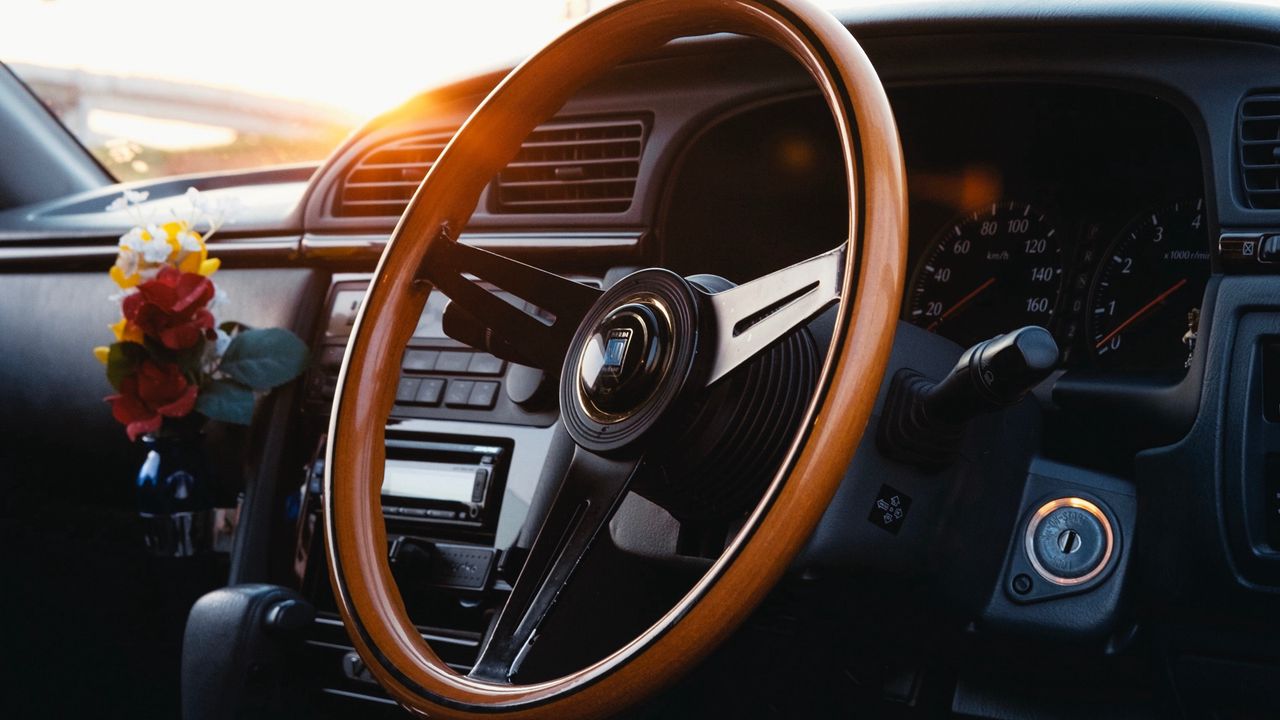 Wallpaper steering wheel, car, interior, salon, panel