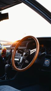 Preview wallpaper steering wheel, car, interior, salon, panel