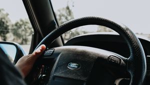Preview wallpaper steering wheel, car, salon, hand