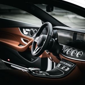 Preview wallpaper steering wheel, car, salon, door