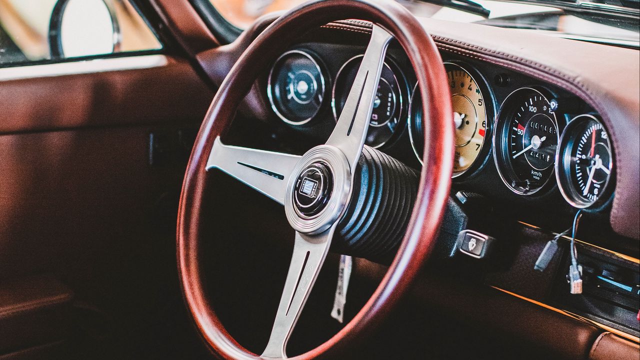 Wallpaper steering wheel, car, salon, seat