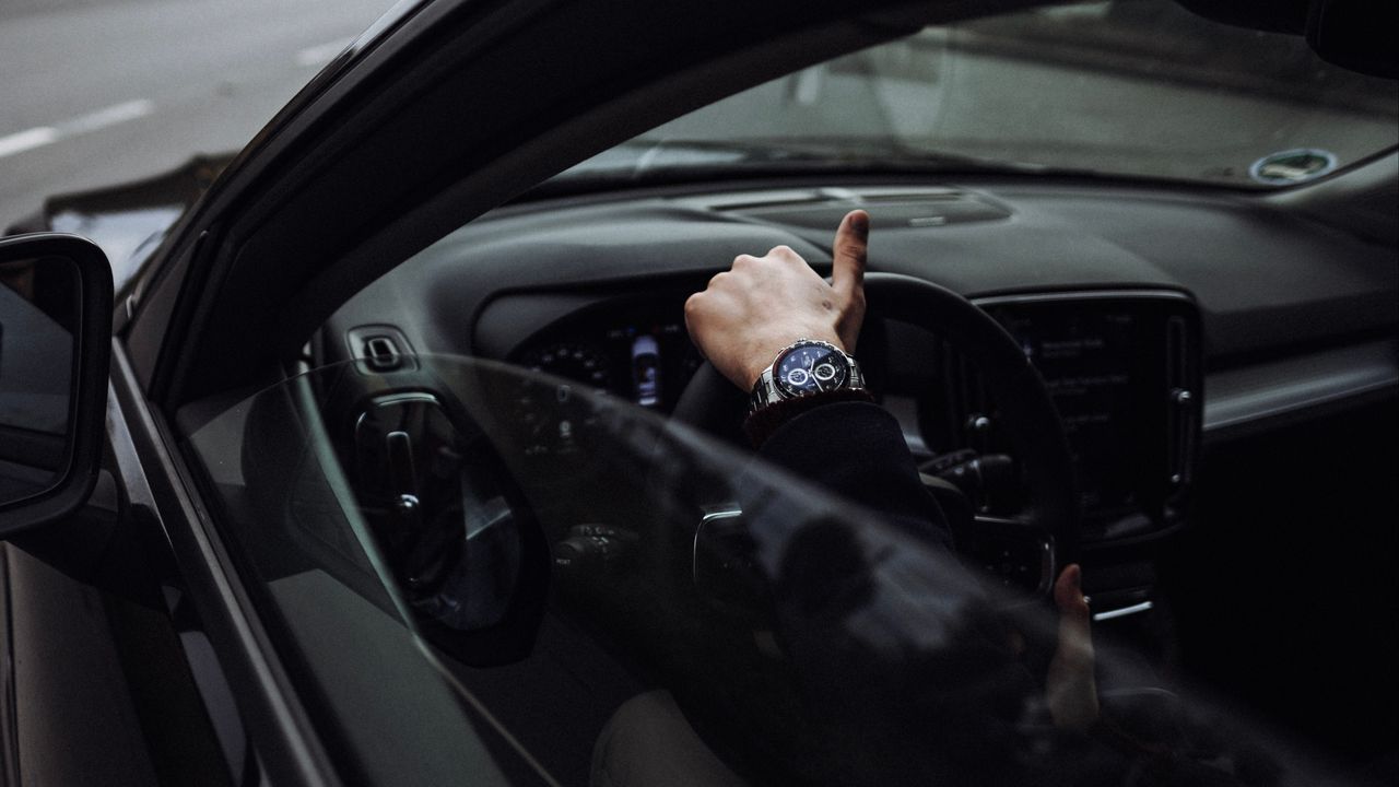 Wallpaper steering wheel, hand, car, black