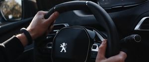 Preview wallpaper steering wheel, salon, car, hands