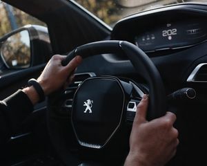 Preview wallpaper steering wheel, salon, car, hands