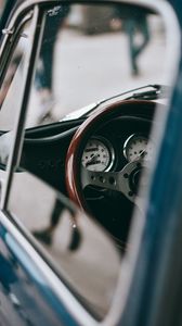 Preview wallpaper steering wheel, salon, retro, vintage, car