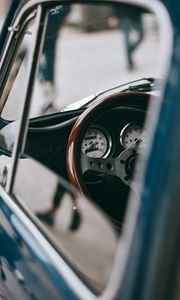 Preview wallpaper steering wheel, salon, retro, vintage, car