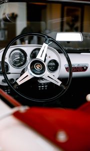 Preview wallpaper steering wheel, salon, retro, car