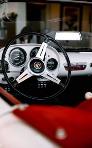 Preview wallpaper steering wheel, salon, retro, car