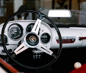 Preview wallpaper steering wheel, salon, retro, car