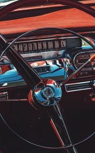 Preview wallpaper steering wheel, speedometer, car, retro