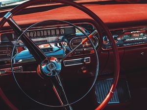 Preview wallpaper steering wheel, speedometer, car, retro