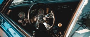 Preview wallpaper steering wheel, speedometer, interior, retro, car