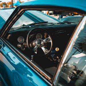 Preview wallpaper steering wheel, speedometer, interior, retro, car