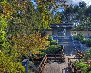 Preview wallpaper steps, arch, trees, china