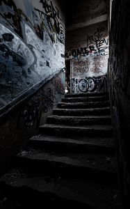 Preview wallpaper steps, graffiti, dark