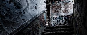 Preview wallpaper steps, graffiti, dark