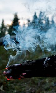 Preview wallpaper stick, coal, smoke