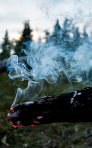 Preview wallpaper stick, coal, smoke