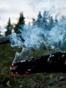 Preview wallpaper stick, coal, smoke