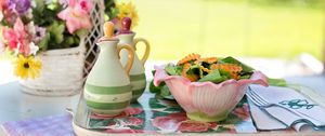 Preview wallpaper still life, salad, bouquet