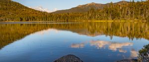 Preview wallpaper stone, lake, forest, trees, nature