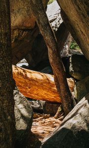 Preview wallpaper stone, logs, wooden, texture