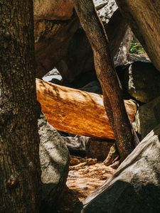 Preview wallpaper stone, logs, wooden, texture