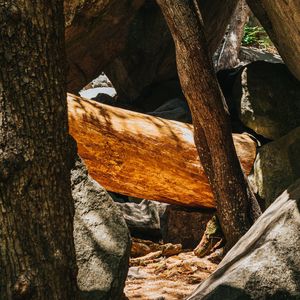 Preview wallpaper stone, logs, wooden, texture