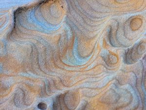 Preview wallpaper stone, sandy, waves, wavy