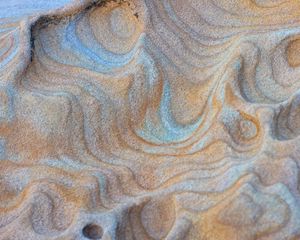 Preview wallpaper stone, sandy, waves, wavy