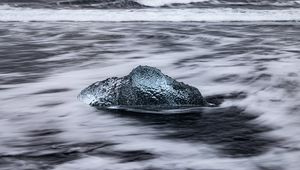 Preview wallpaper stone, sea, waves, nature, landscape