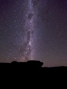 Preview wallpaper stone, silhouette, milky way, night