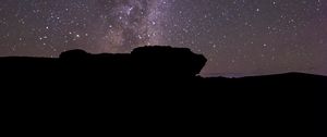 Preview wallpaper stone, silhouette, milky way, night