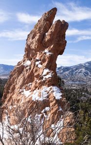 Preview wallpaper stone, snow, landscape, nature