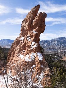 Preview wallpaper stone, snow, landscape, nature