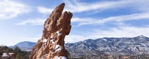 Preview wallpaper stone, snow, landscape, nature