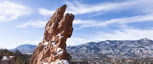 Preview wallpaper stone, snow, landscape, nature