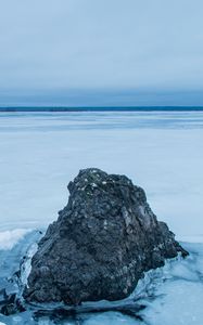 Preview wallpaper stone, snow, nature, winter