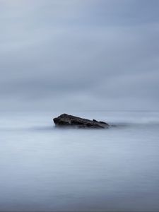 Preview wallpaper stone, water, fog, minimalism