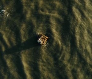 Preview wallpaper stone, water, waves, aerial view, wavy, ripples