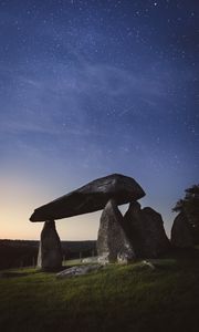 Preview wallpaper stones, arch, rocks, stony, starry sky, night