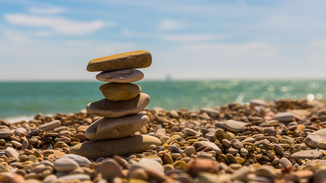 Wallpaper stones, balance, harmony, beach