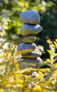 Preview wallpaper stones, balance, harmony, grass