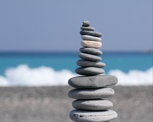 Preview wallpaper stones, balance, pebbles, coast