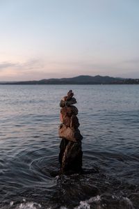 Preview wallpaper stones, balance, sea, water, horizon