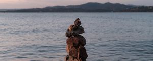 Preview wallpaper stones, balance, sea, water, horizon