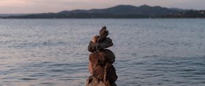 Preview wallpaper stones, balance, sea, water, horizon