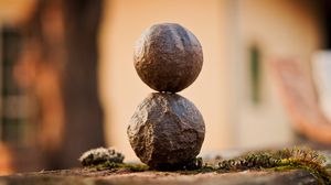 Preview wallpaper stones, balls, moss, close-up